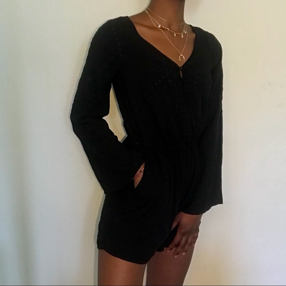 black long sleeve romper
